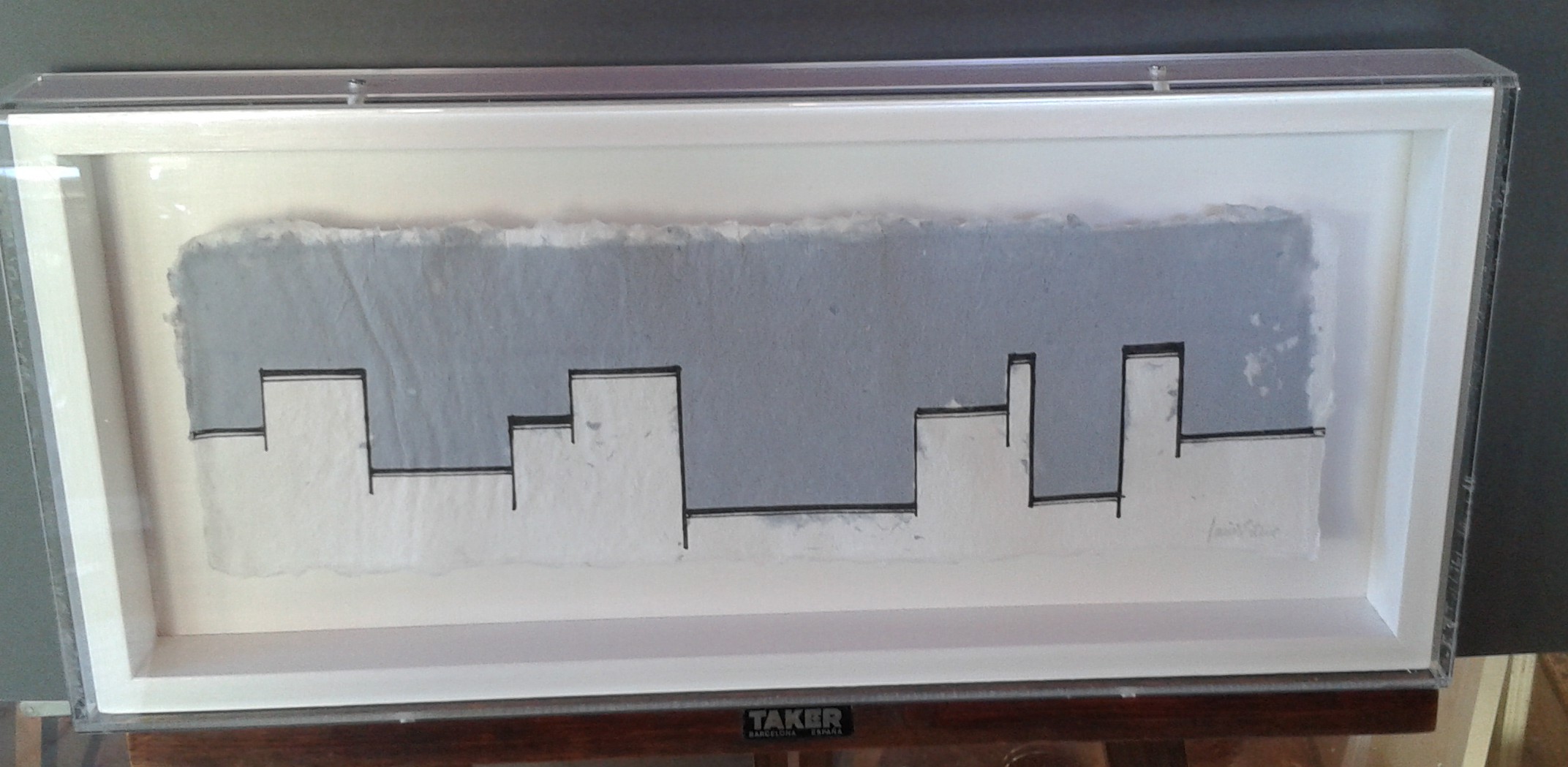 Original en papel hecho a mano. Dos capas en la hoja y tinta china.