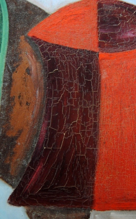 Restauración de Pintura craquelada. Placas a punto de saltar. Restauración de Pintura craquelada