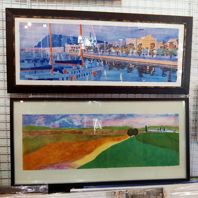 #litografías de Lomaestro y de Casacuberta enmarcadas con #marcosamedida esperando a convertirse en estupendo #regalo #arte #artesanía  #obragráficaoriginal #calidad #decoración #barcelona #fortpienc