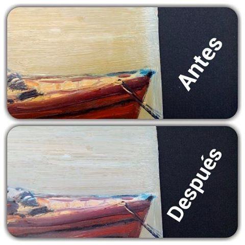 Restauración de óleo. Limpieza