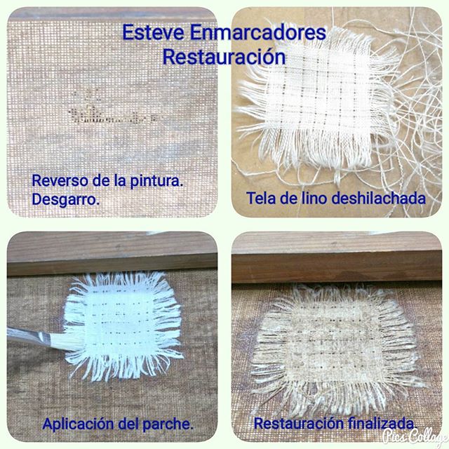 Restauración. Desgarro en pintura.