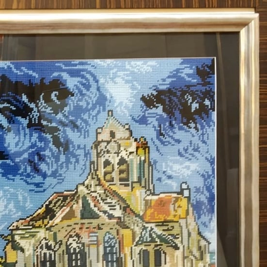 Enmarcar labores de medio punto