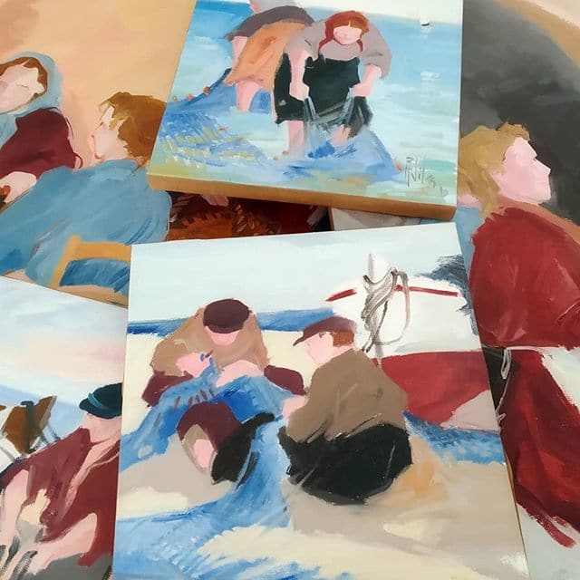 Pinturas al óleo costumbristas de R. Vila