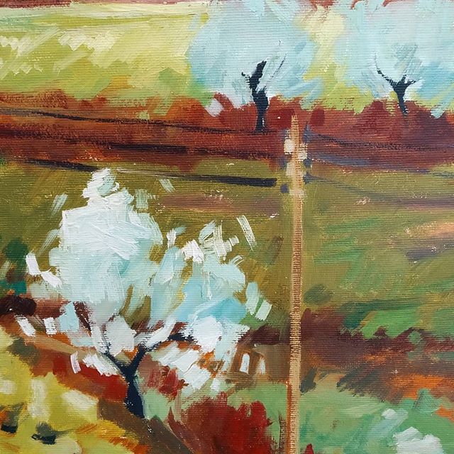 Paisaje. Detalle de una pintura al óleo