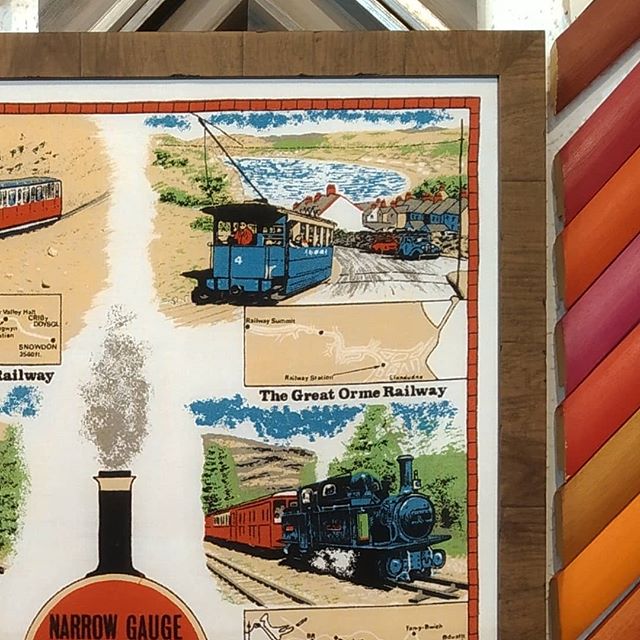 Enmarcar tapiz de trenes