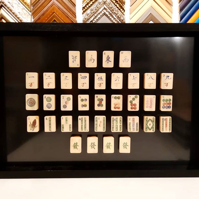 Fichas de Mahjong enmarcadas