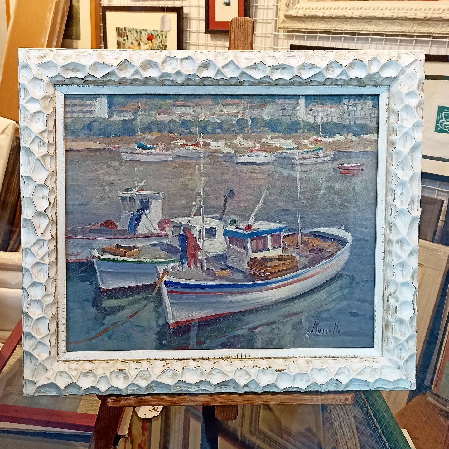 Barcas de pesca Pintura al óleo de Roselló