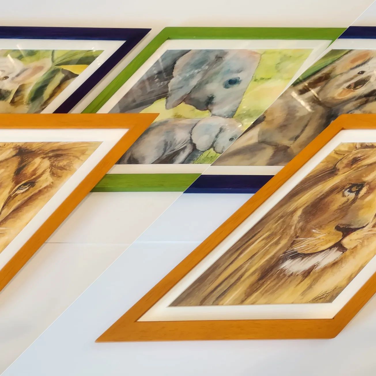 Acuarelas enmarcadas con color al gusto