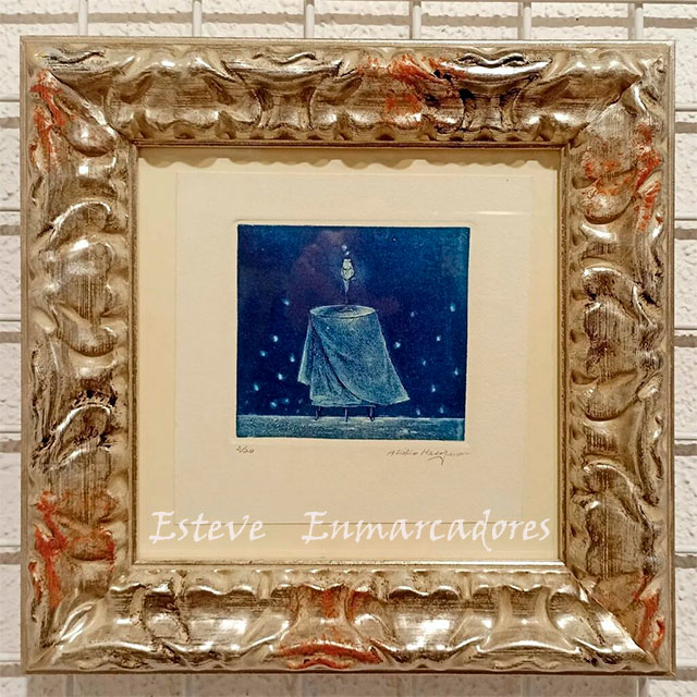 Grabado en azul de Akiko