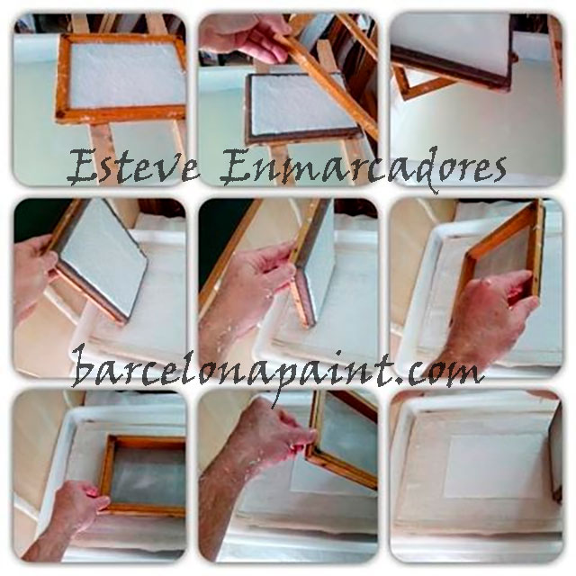 Preparando papel hecho a mano